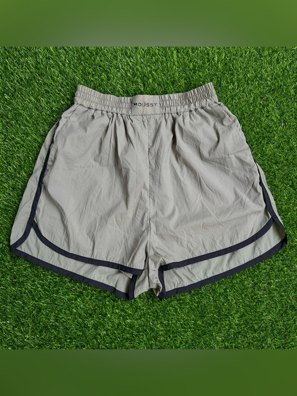 Moussy Nylon Track Grey-Olive Shorts